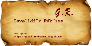 Gavallér Rózsa névjegykártya